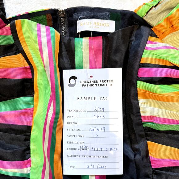 Ramy Brook Top Size 2 Striped Cropped long sleeve bustier - Picture 6 of 9